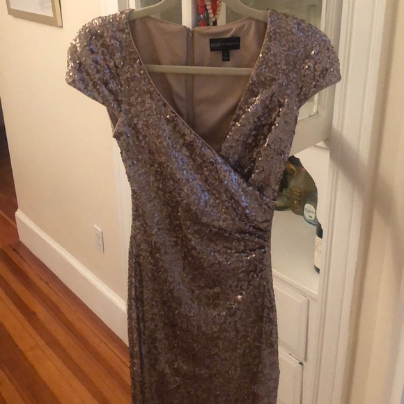 Gown - Badgley Mischka for Cache Gold Sequins Dress - Picture 3 of 5
